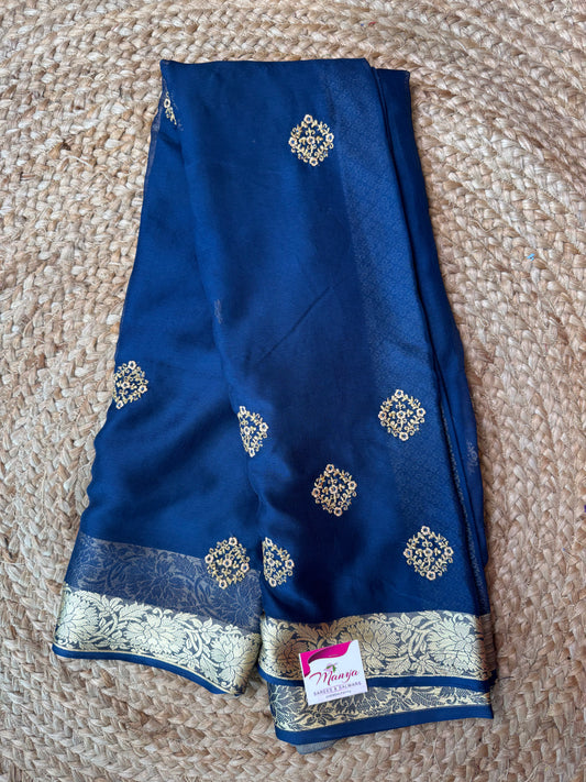 Navy Blue Tissue Saree