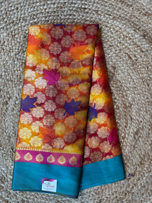 Orange Tissue Saree