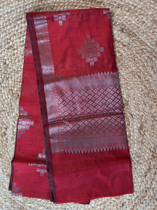 Maroon Tissue Saree