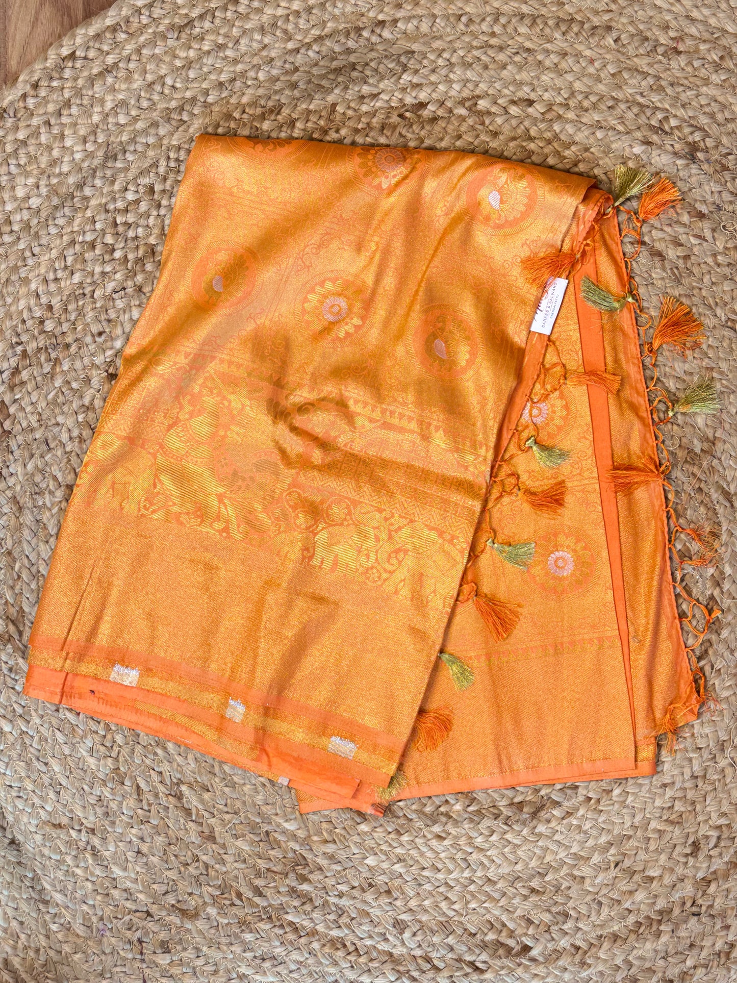 Orange Tissue Saree