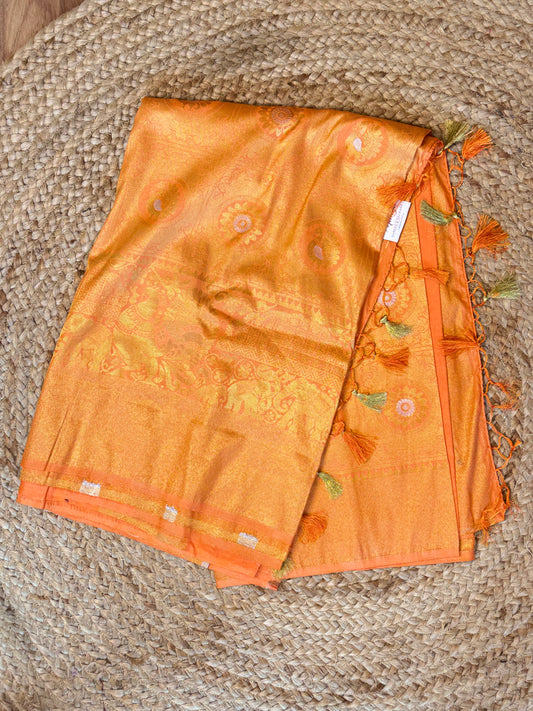 Orange Tissue Saree