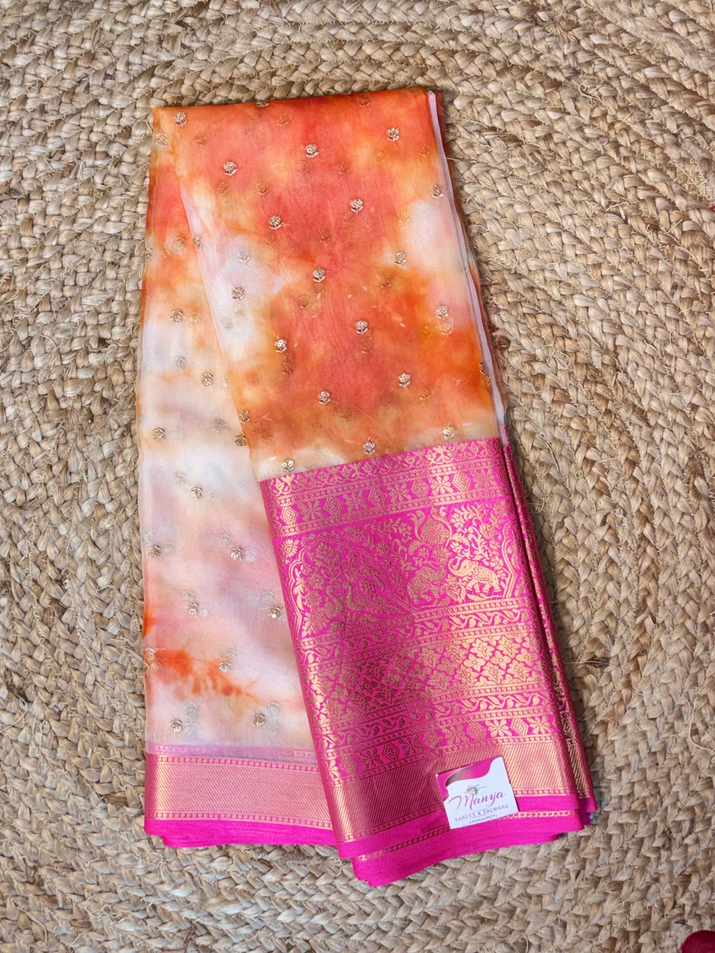 Orange Tissue Saree