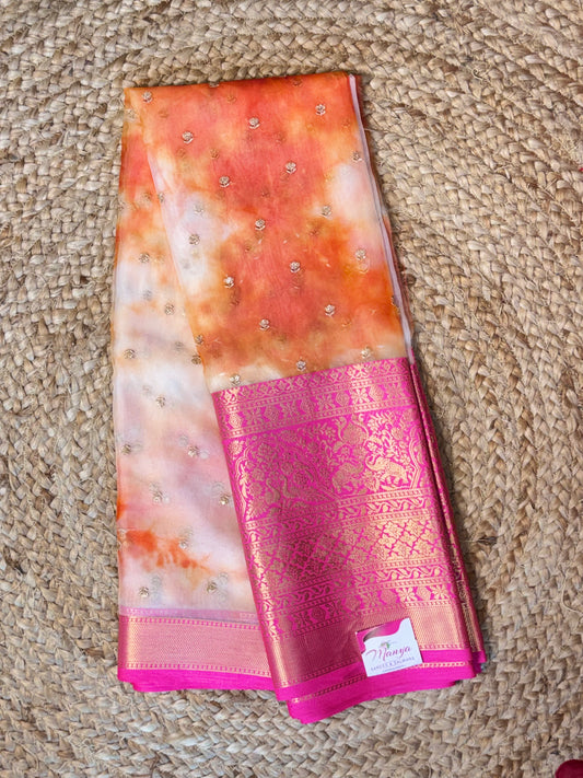 Orange Tissue Saree