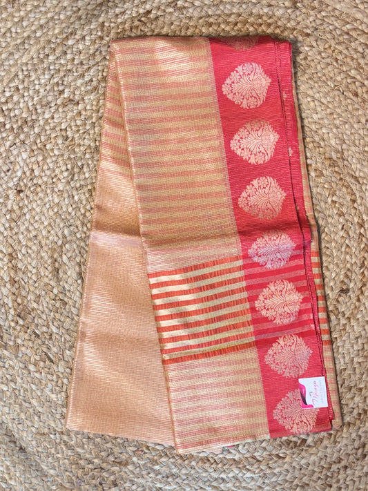 Light Orange Tissue Saree