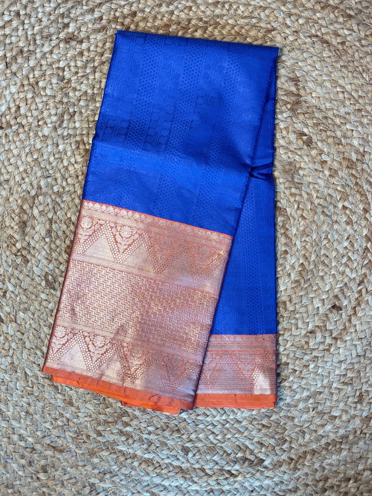 Blue Kora Muslin Saree