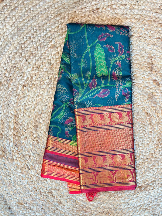 Green Silk Saree.