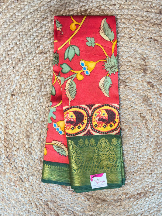 Red Tissue Saree