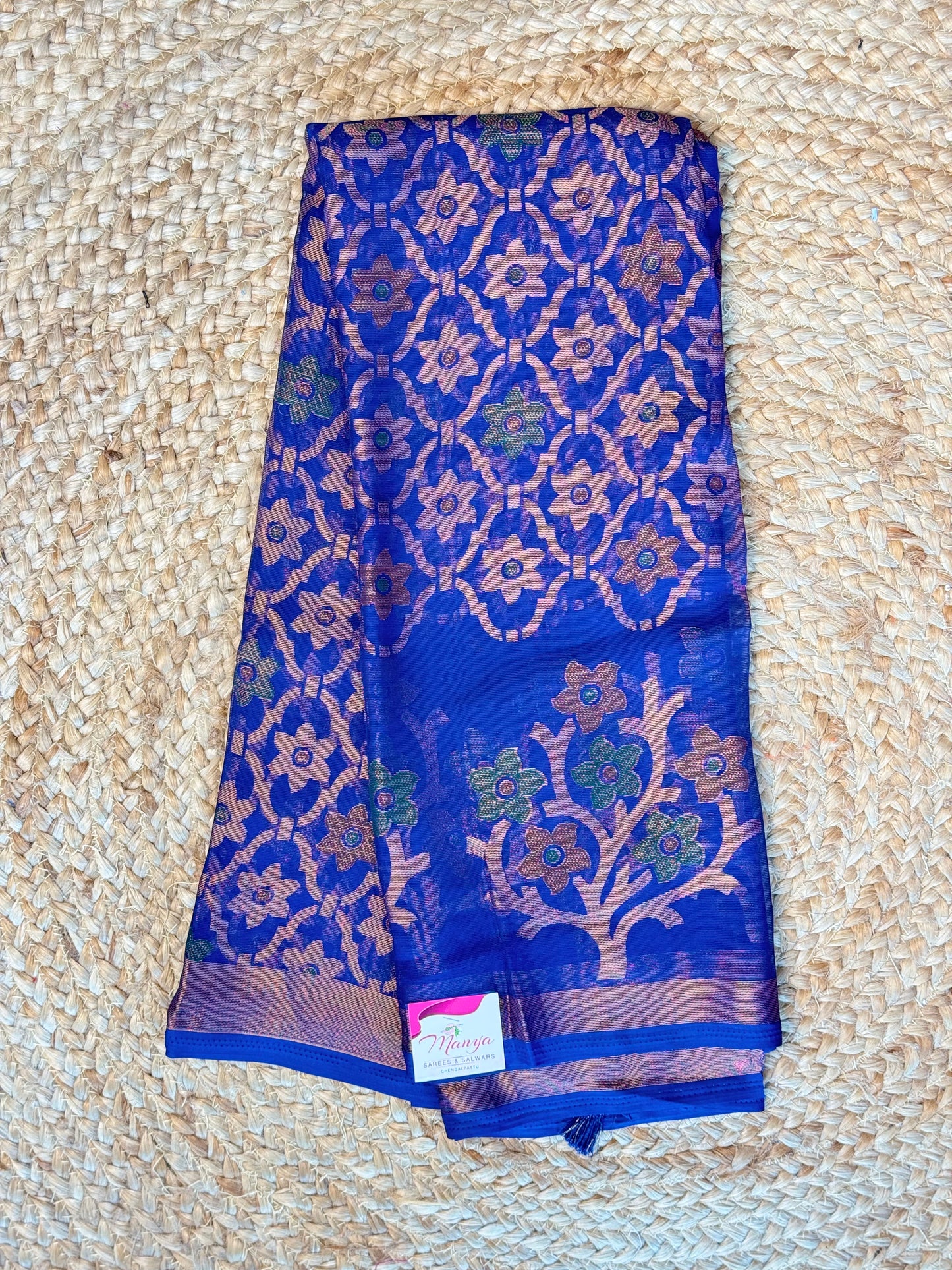 Dark Blue  Tissue Saree