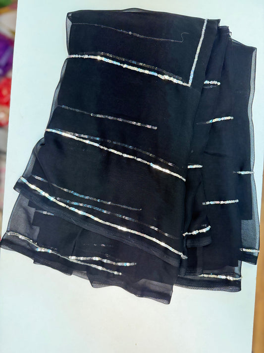 Black Georgette Saree