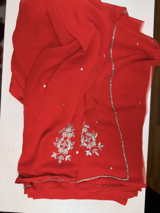 Red Georgette Saree