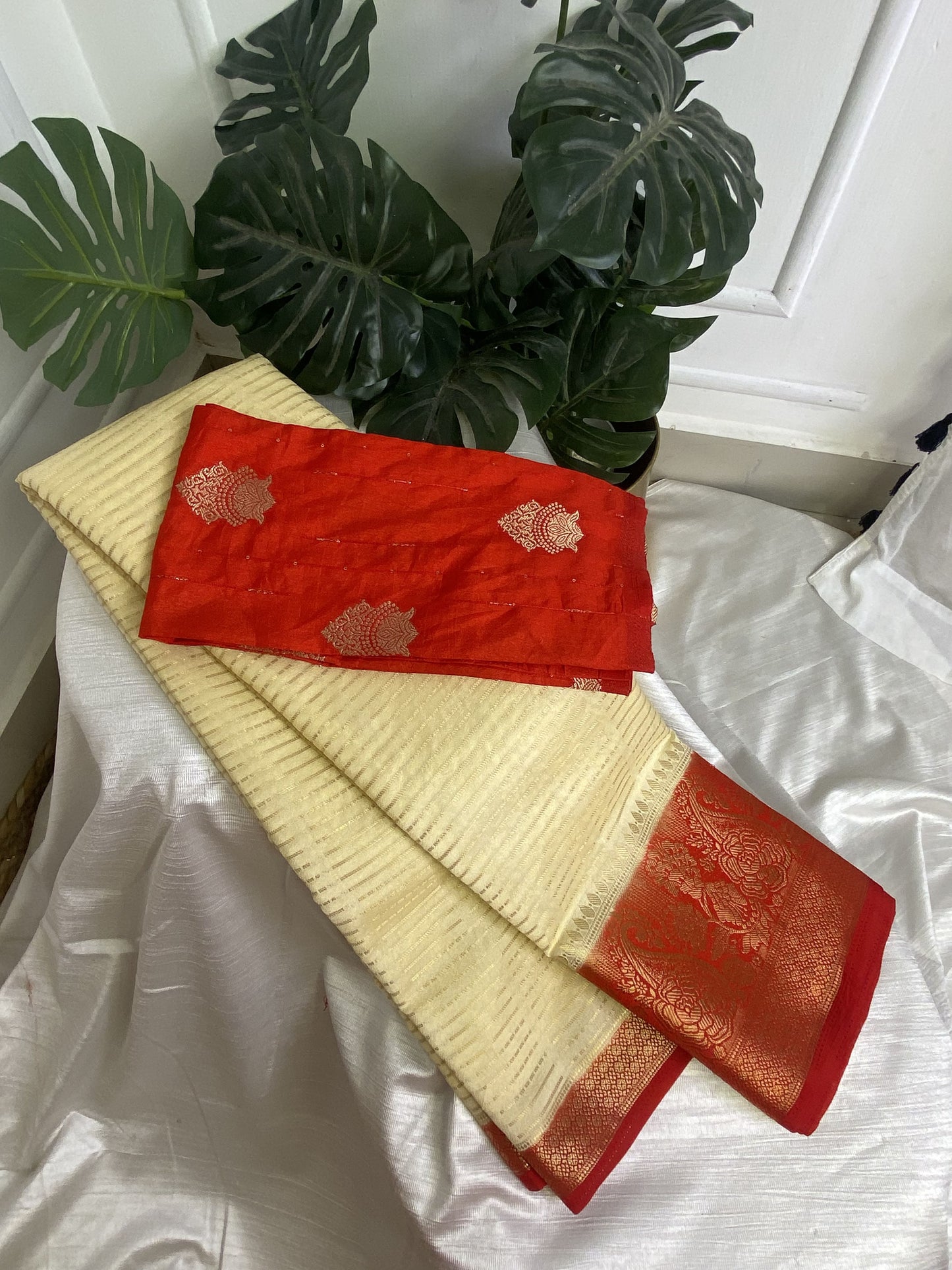 Sandal Banarasi Georgette Saree