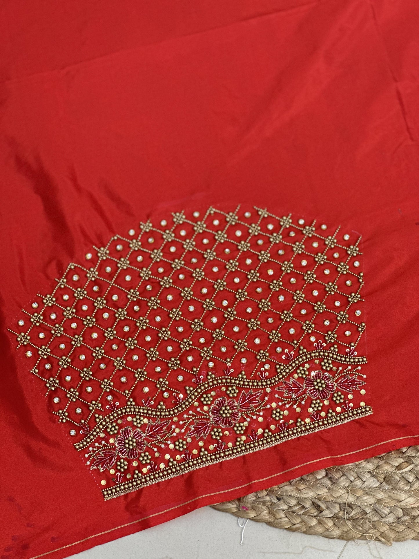 Red Hand Work Blouse