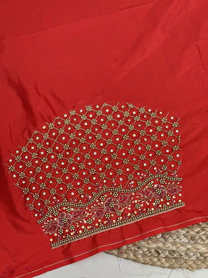 Red Hand Work Blouse