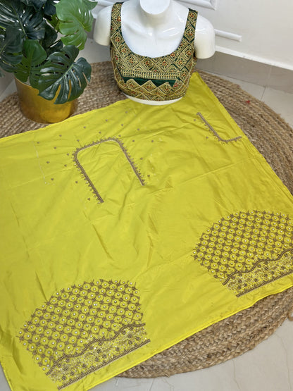 Lime Yellow Hand Work Blouse