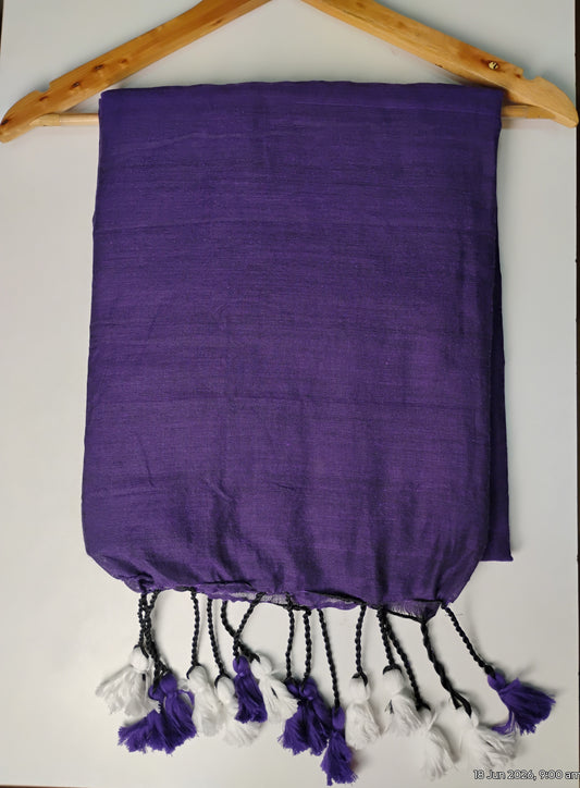 Purple Khadi Cotton Saree