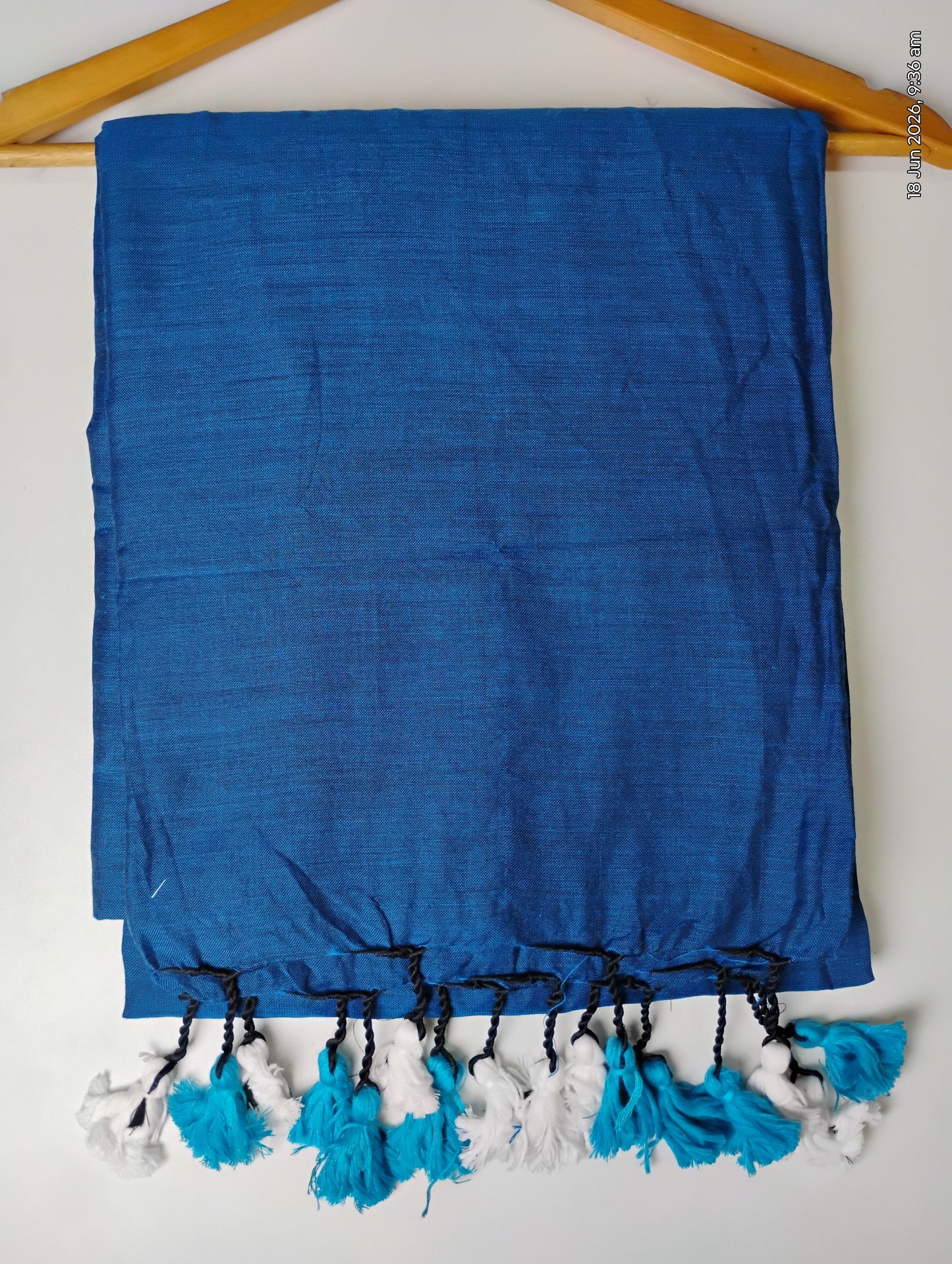 Blue Khadi Cotton Saree