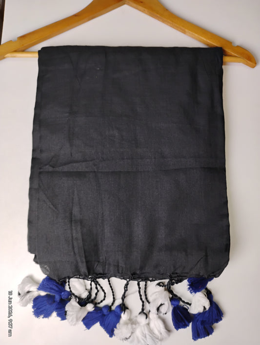 Black Khadi Cotton Saree