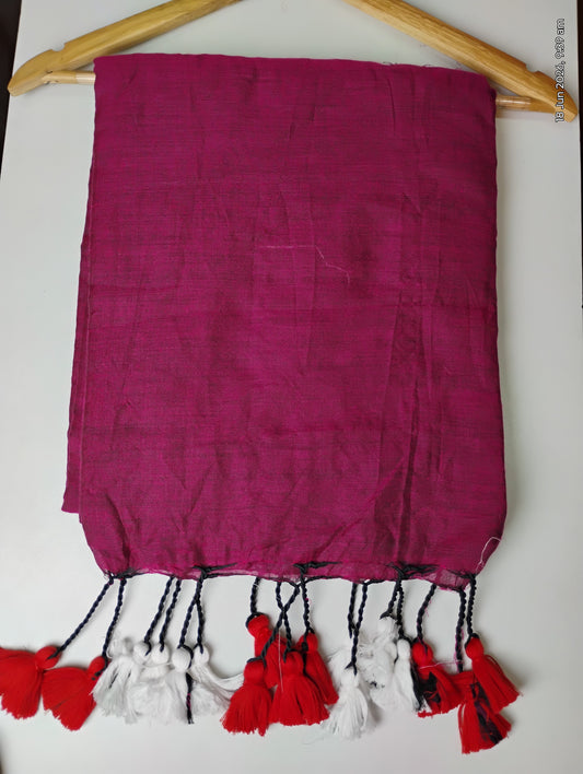 Magenta Khadi Cotton Saree