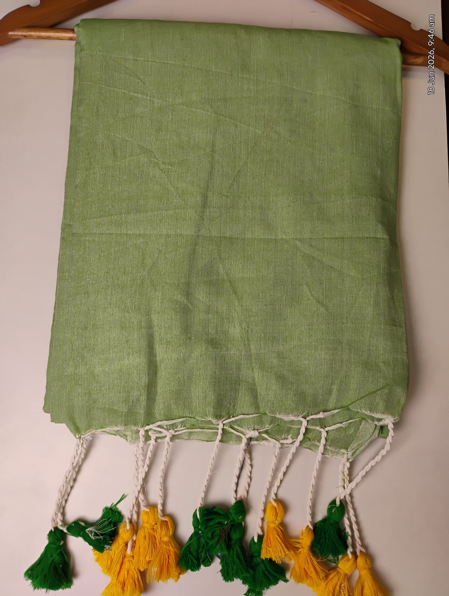 Pastel Green Khadi Cotton Saree