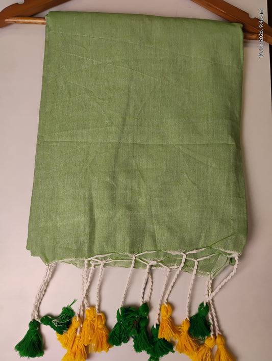 Pastel Green Khadi Cotton Saree