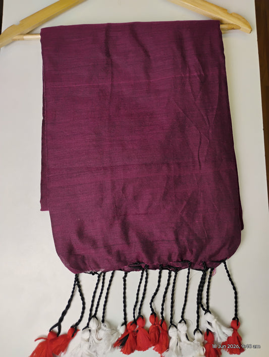 Wine Khadi Cotton Saree