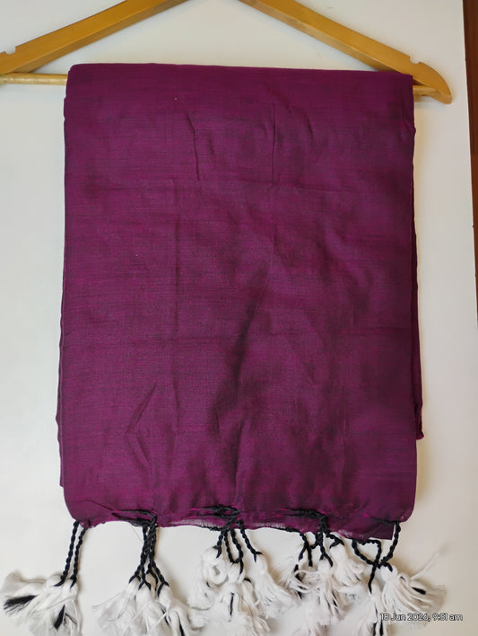 Wine Khadi Cotton Saree