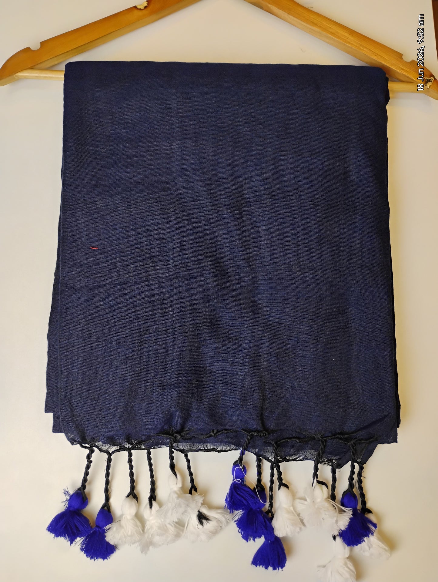 Navy Blue Khadi Cotton Saree