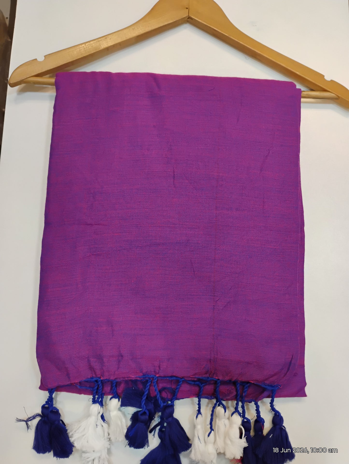 Violet Khadi Cotton Saree
