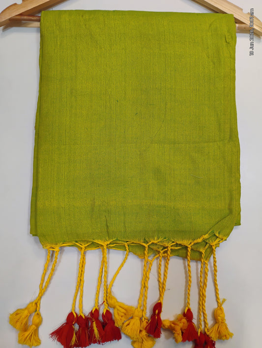 Light Green Khadi Cotton Saree