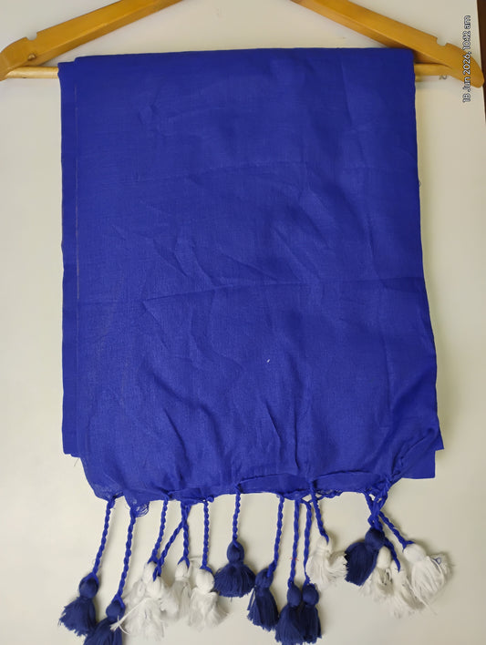 Royal Blue Khadi Cotton Saree