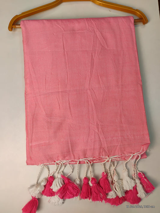 Light Pink Khadi Cotton Saree