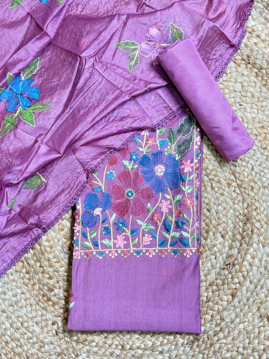 Onion Pink Unstitched Salwar Suit