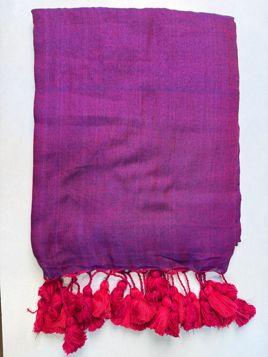 Purple Khadi Cotton Saree