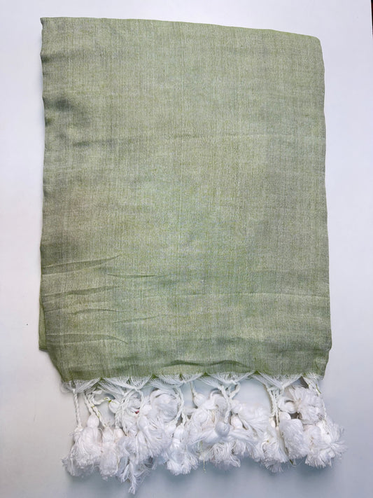 Pastel Green Khadi Cotton Saree
