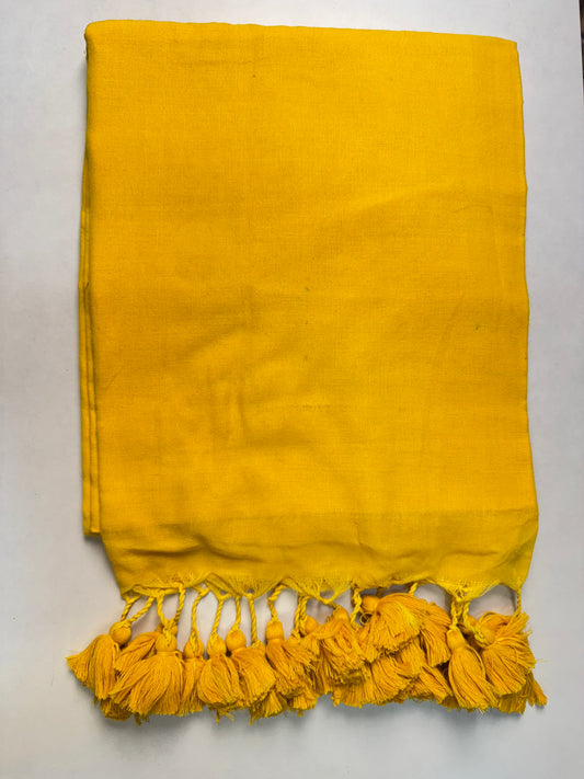 Yellow  Khadi Cotton Saree