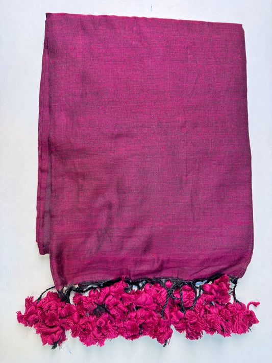 Wine Colour Khadi Cotton Saree