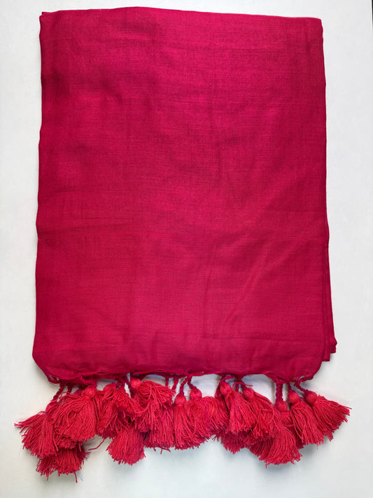 Pink Khadi Cotton Saree