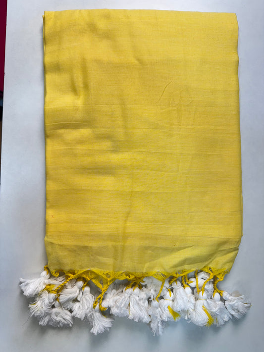 Lime Yellow Khadi Cotton Saree