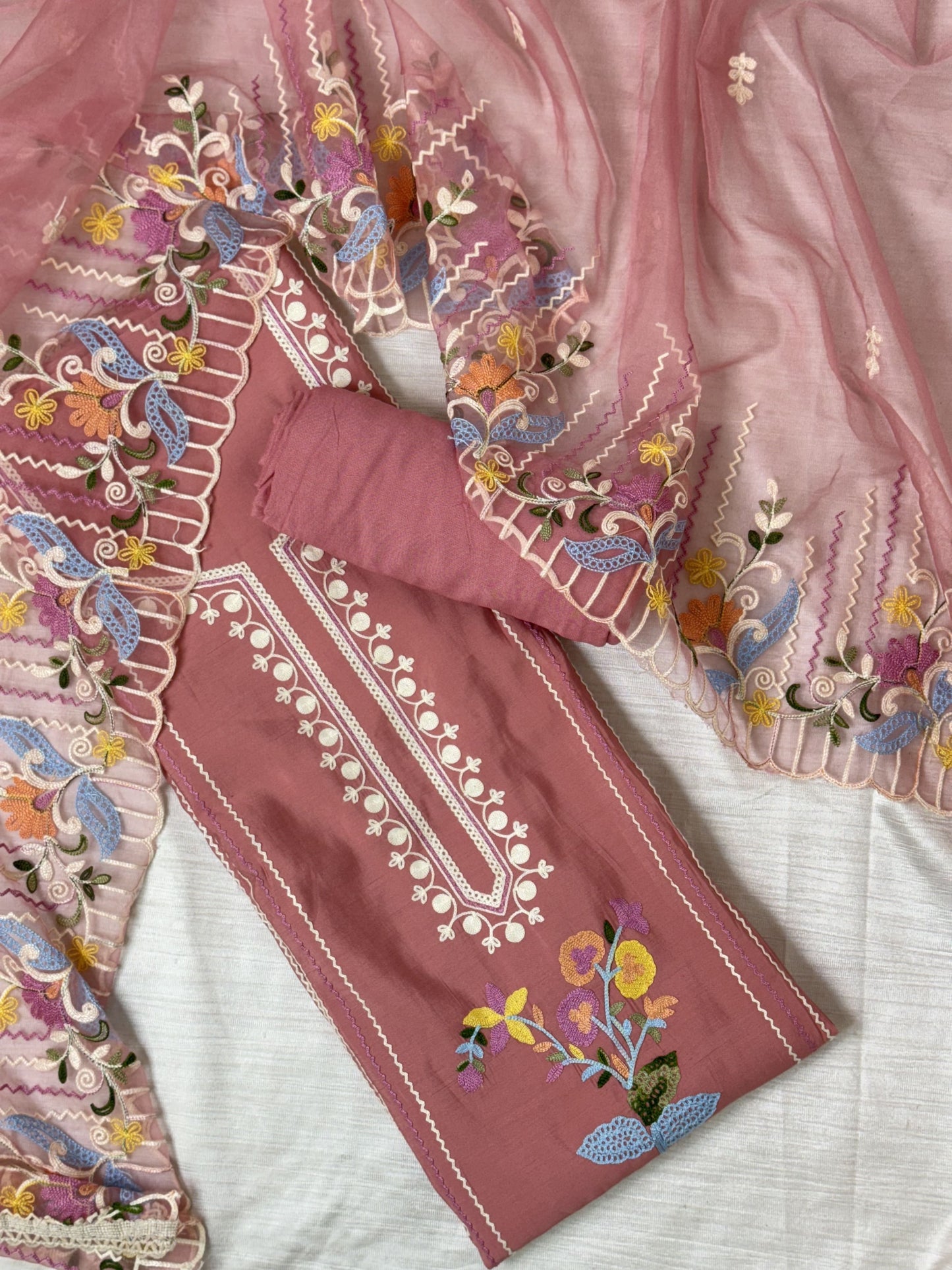 Blush Pink Unstitched Salwar Suit