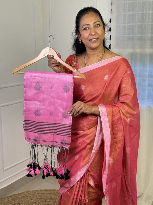 Light Pink Tissue Saree