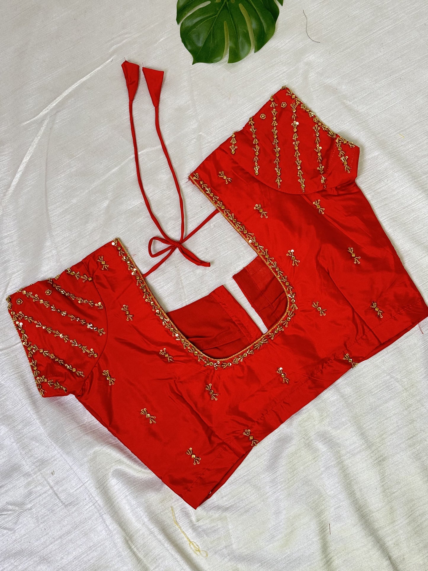 Red Ready to Wear Hand Work Blouse