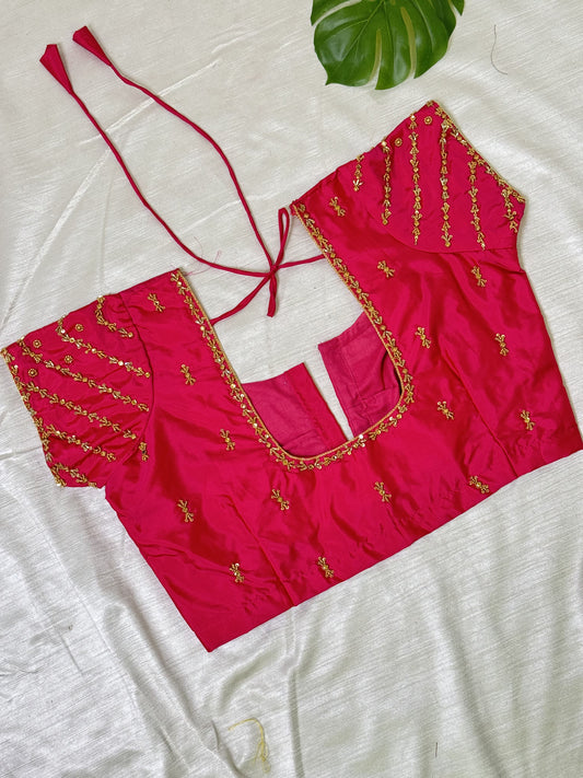 Pink Ready to Wear Hand Work Blouse