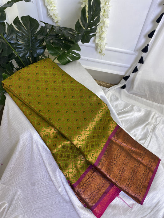 Light Green Semi Silk Saree