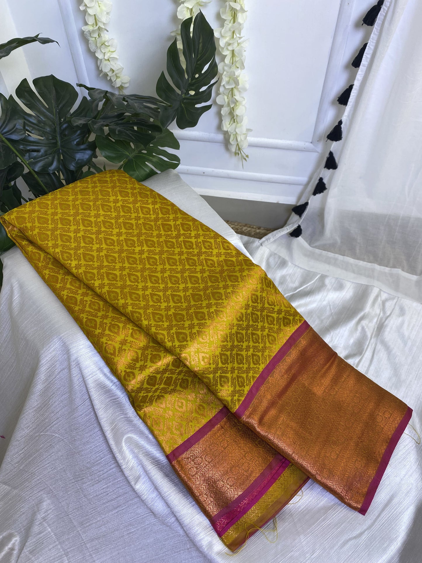 Yellow Semi Silk Saree