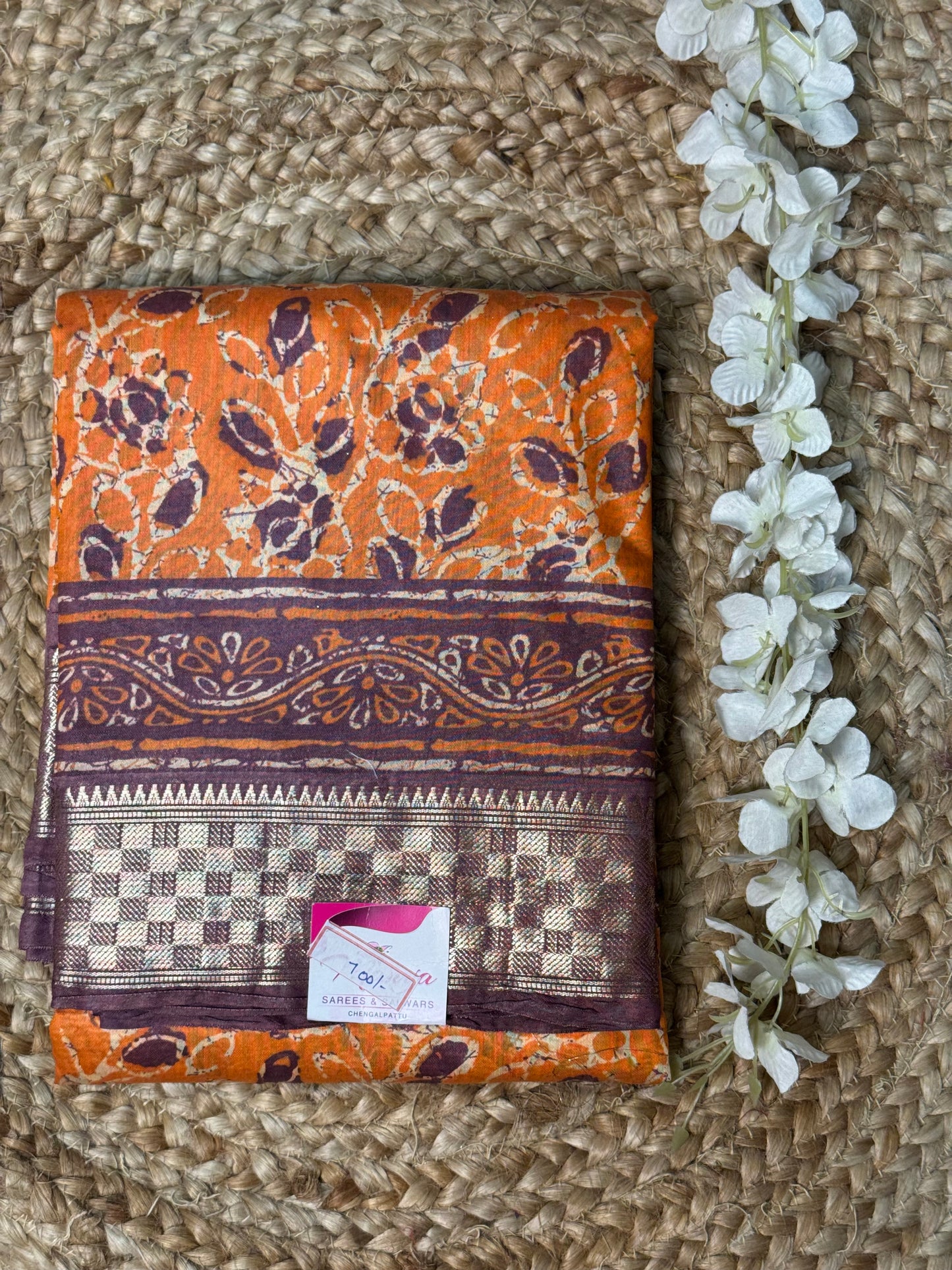 Orange Tissue Saree
