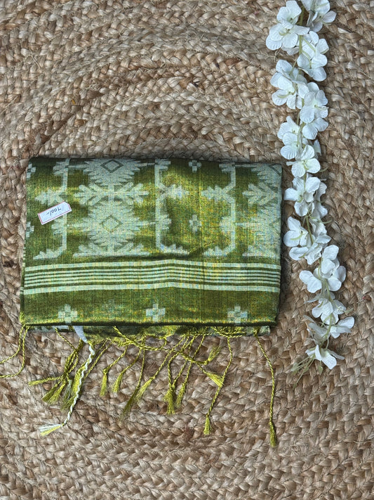 Mehendi Green Tissue Saree