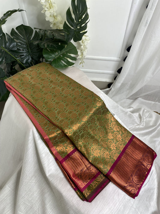 Light Green Semi Silk Saree