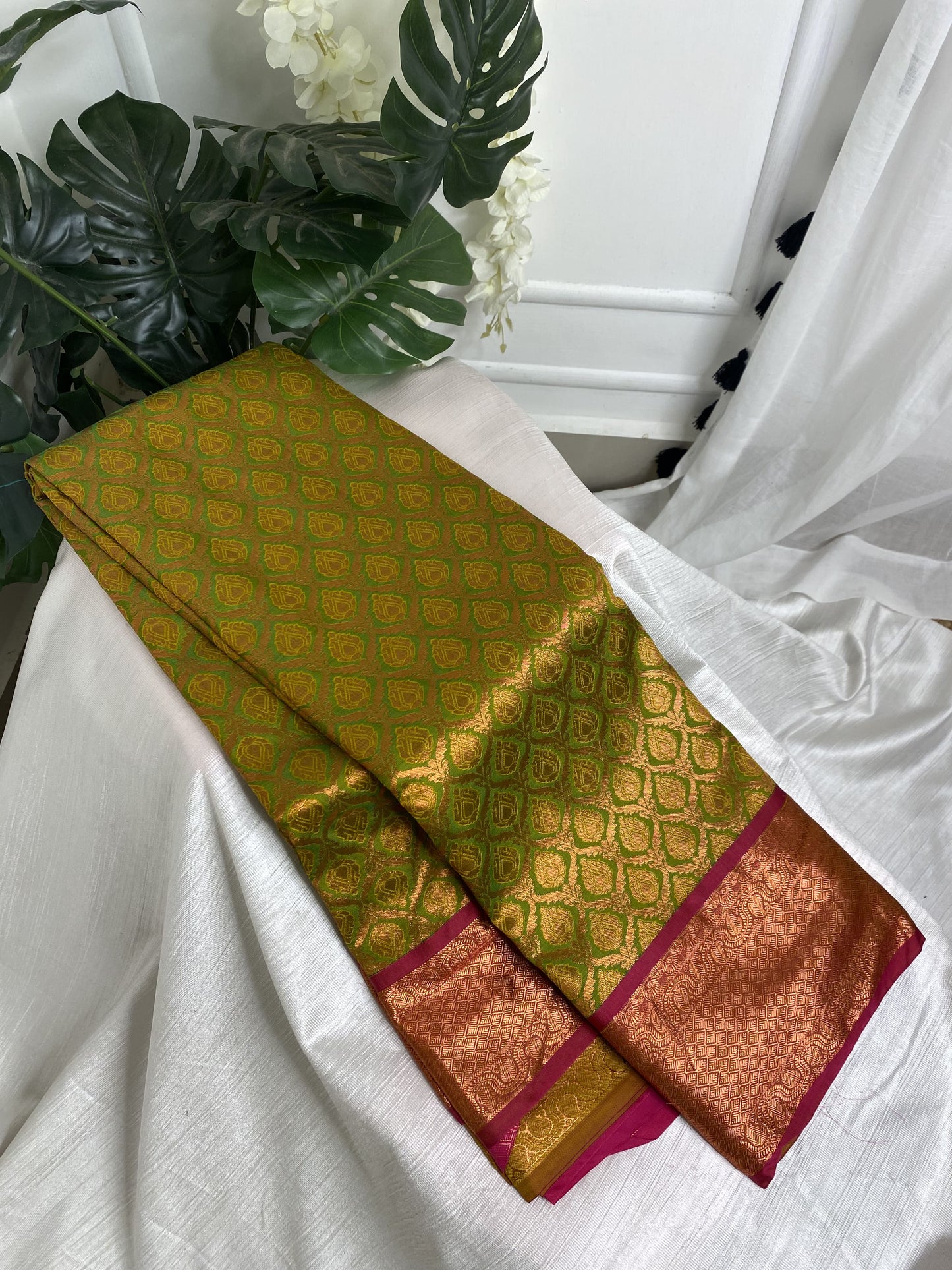 Light Green Semi Silk Saree