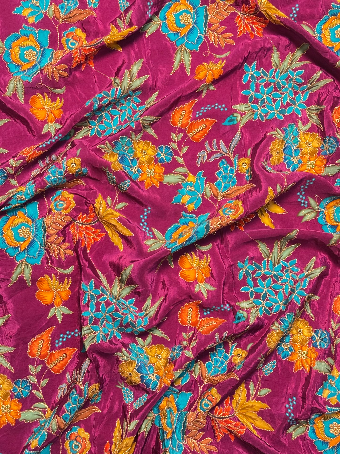 Magenta Blouse Material