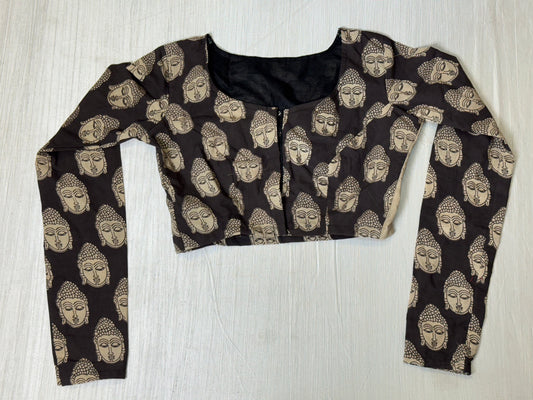 Black Kalamkaari Ready to Wear Blouse